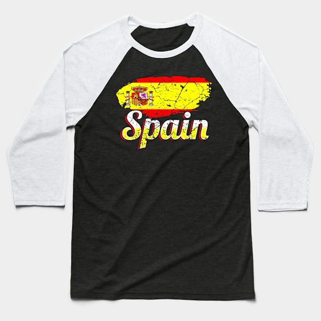 Spanish Flag Baseball T-Shirt by Mila46